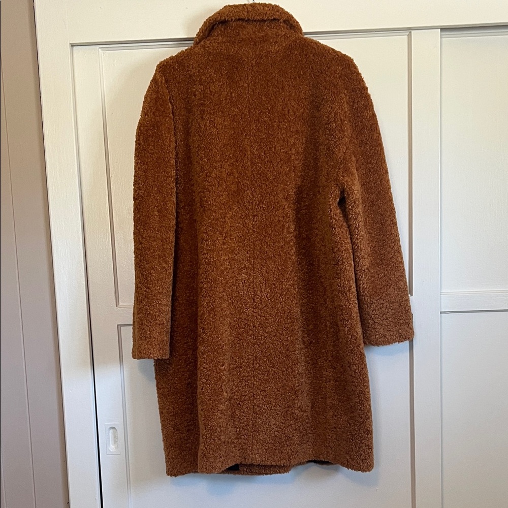 Halogen x Atlantic Pacific Cozy Brown Teddy Coat - Picture 8 of 8